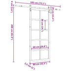 Puerta Corredera Natural 80 x 208 cm Madera de Pino Maciza