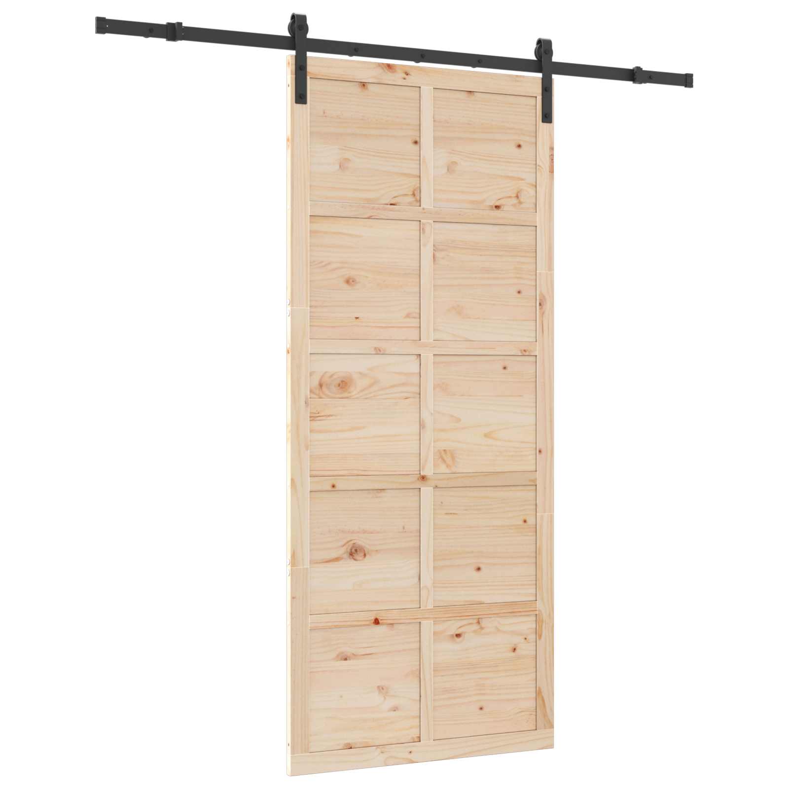 Puerta Corredera Natural 100 x 208 cm Madera de Pino Maciza