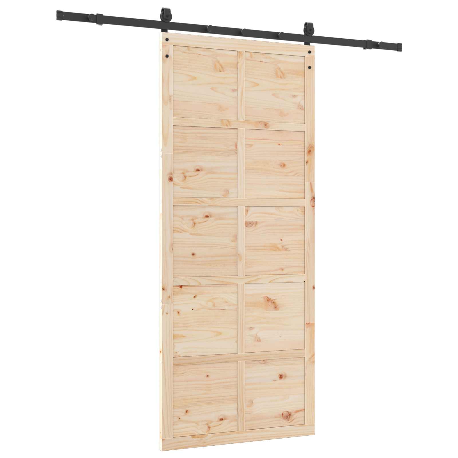 Puerta Corredera Natural 100 x 208 cm Madera de Pino Maciza