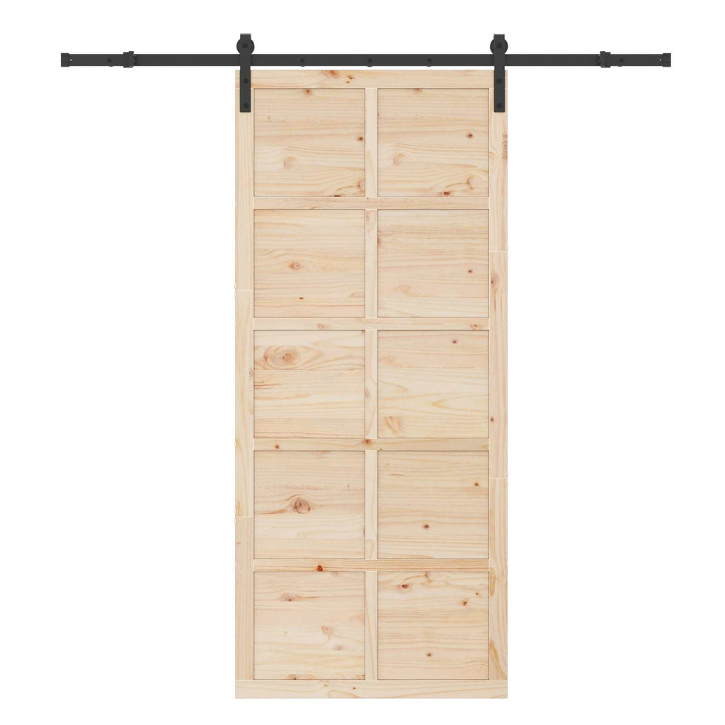 Puerta Corredera Natural 100 x 208 cm Madera de Pino Maciza