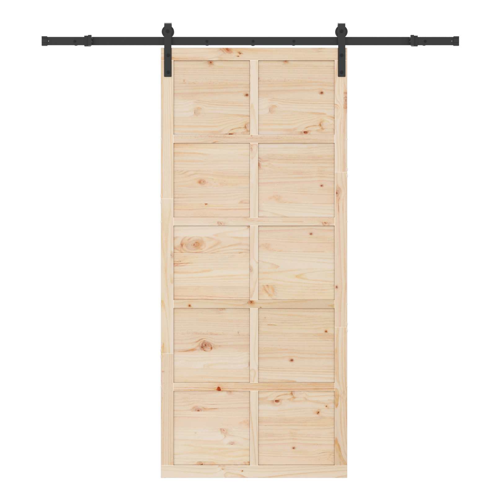 Puerta Corredera Natural 100 x 208 cm Madera de Pino Maciza