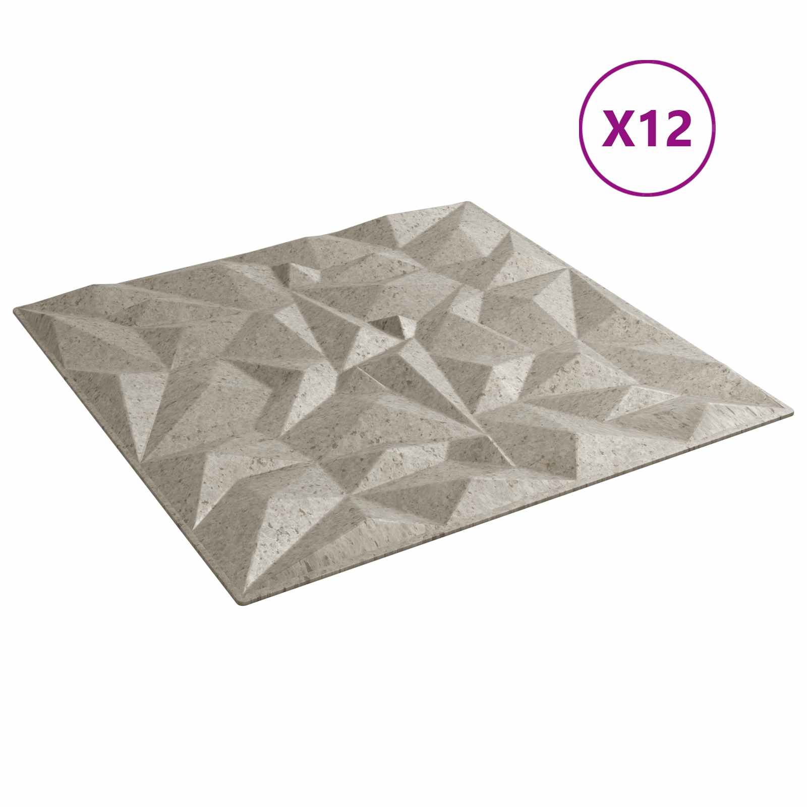 Paneles de pared 12 pcs Betón Amatista 50 x 50 cm Espuma XPS