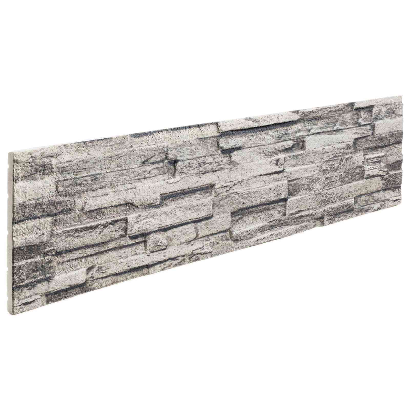 Painéis de parede 10 unidades Antracite 100 x 25 cm Espuma EPS