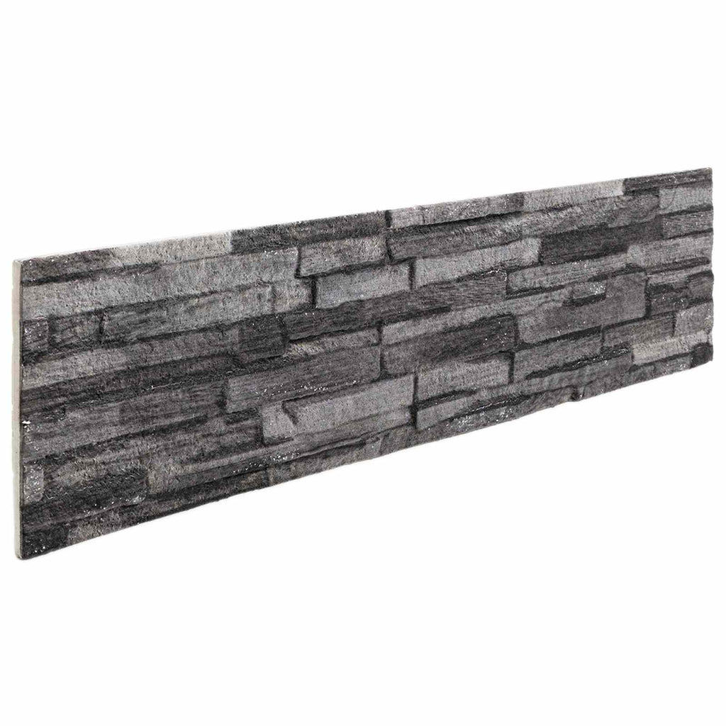 Paneles de pared 10 pcs Antracita 100 x 25 cm Espuma EPS