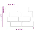 Azulejo de metro 10 pcs 29 x 21 cm Poliuretano y PET
