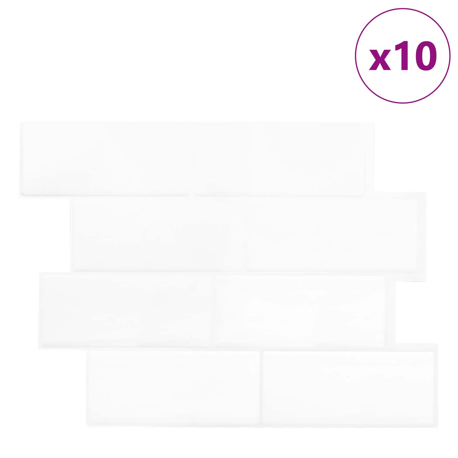 Azulejo de metro 10 pcs 29 x 21 cm Poliuretano y PET