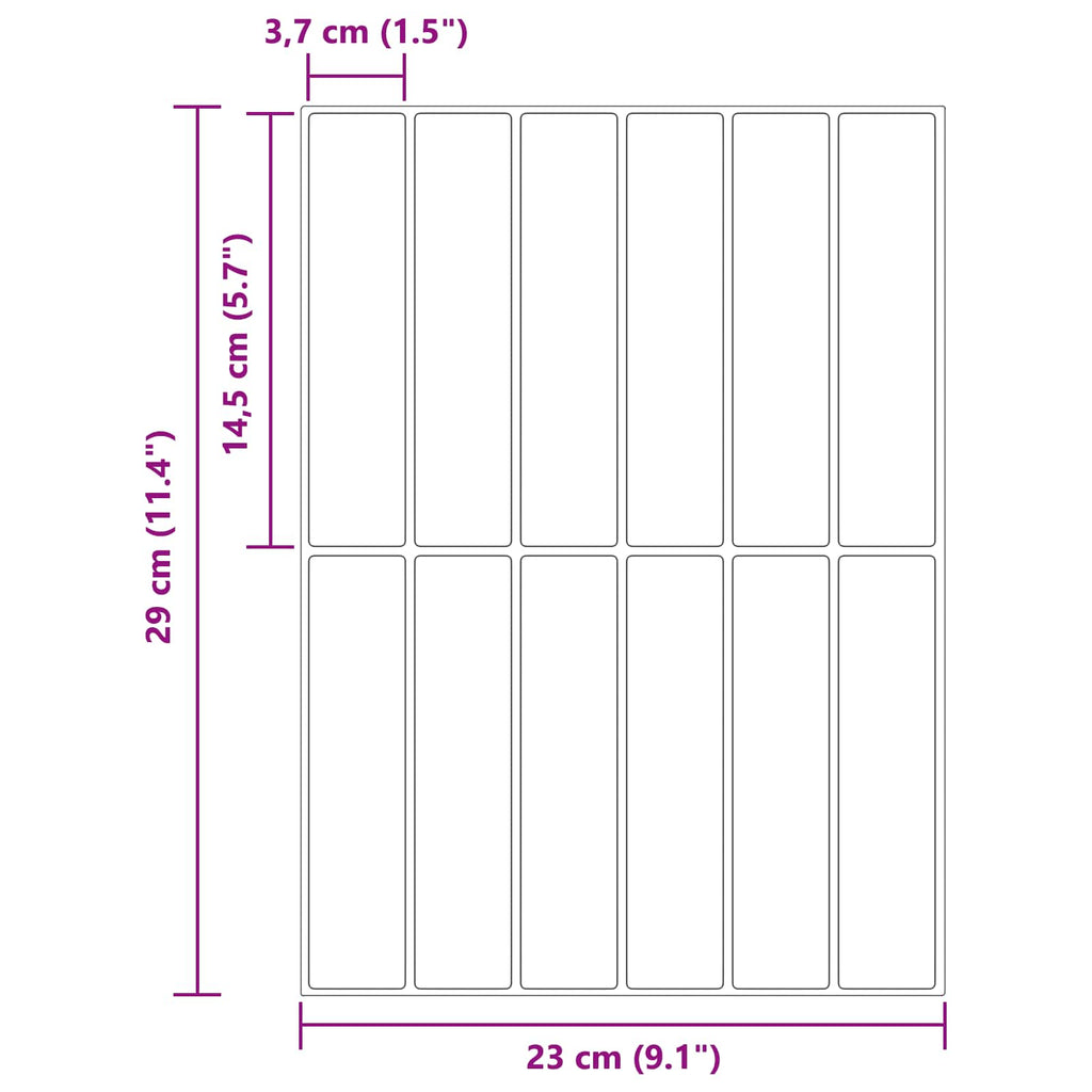 Azulejo Rectangular 10 pcs 29 x 23 x 0,08 cm Poliuretano y PET