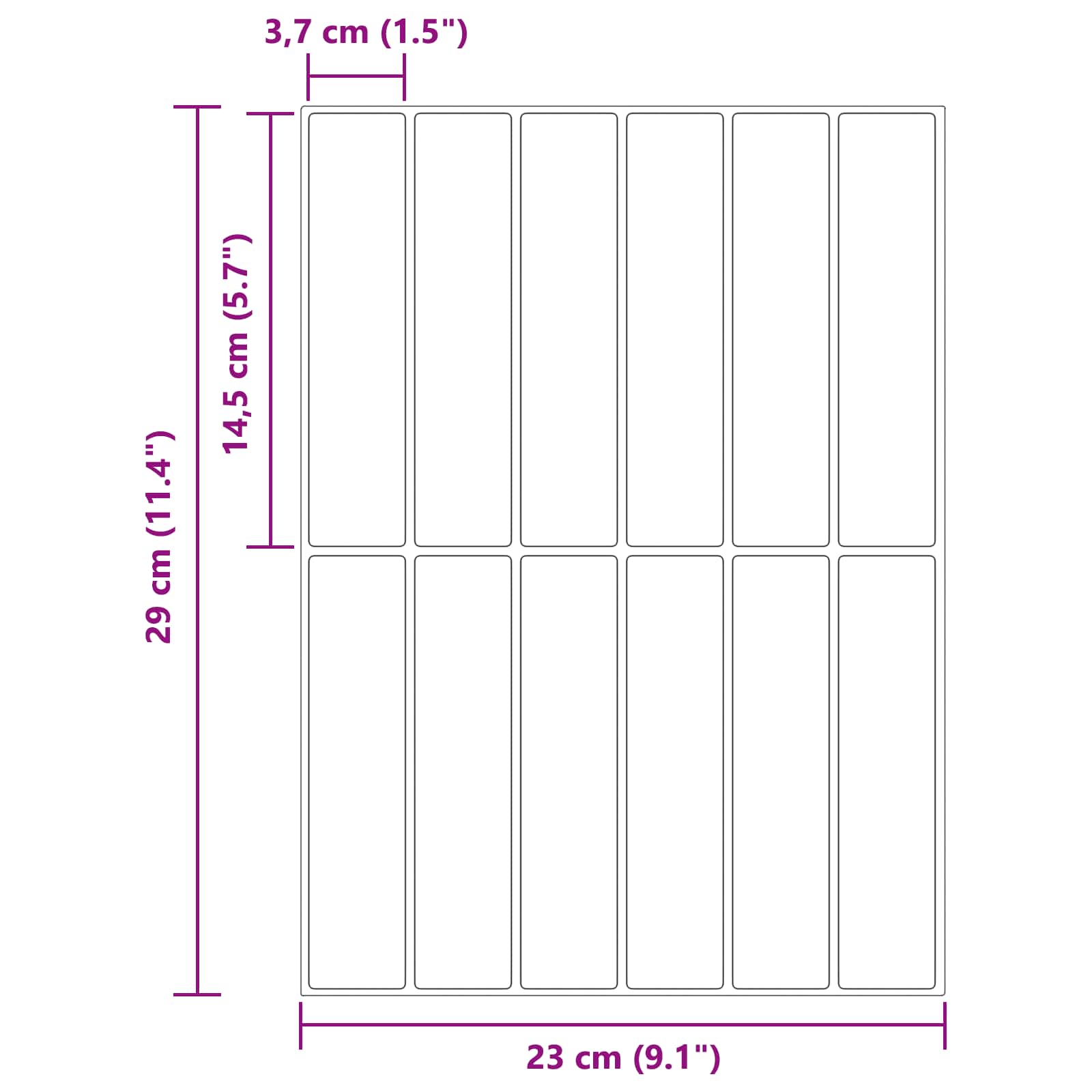 Azulejo Rectangular 10 pcs 29 x 23 x 0,08 cm Poliuretano y PET