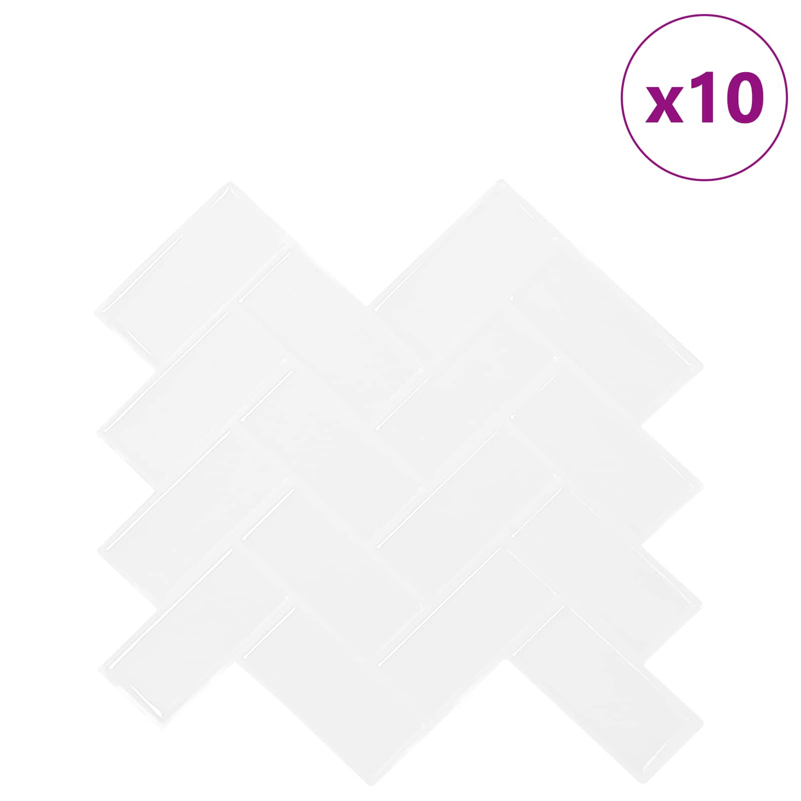 Azulejo en espiga 10 pcs 30 x 30 cm Poliuretano y PET