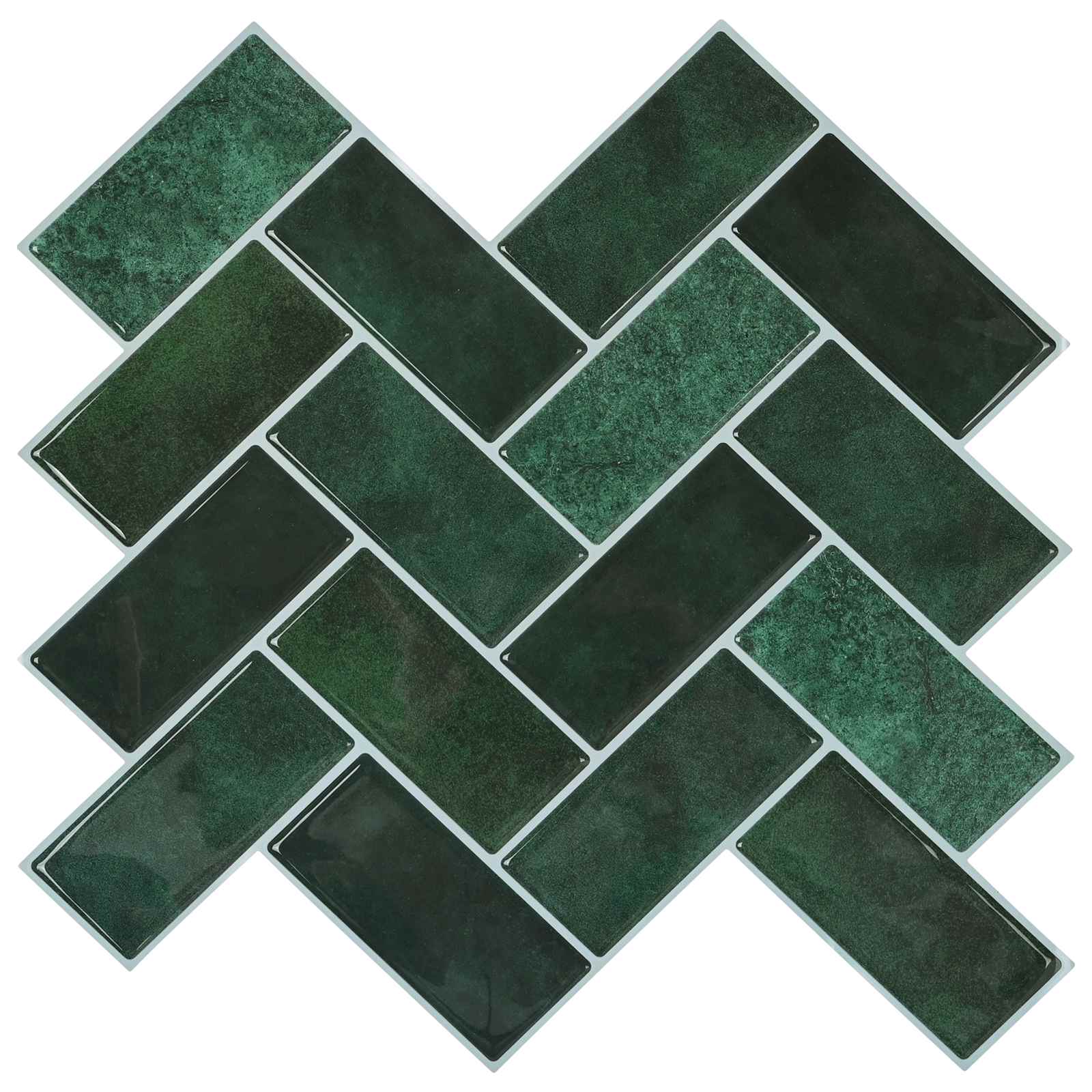 Azulejo en espiga 10 pcs 30 x 30 cm Poliuretano y PET