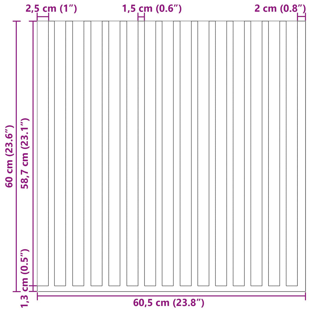 Paneles de pared 2 pcs Gris 60,5 x 60 cm