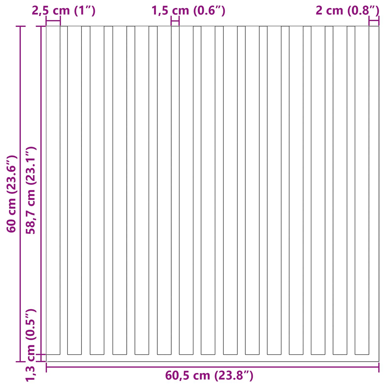 Paneles de pared 2 pcs Gris 60,5 x 60 cm
