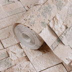 3D Beige Stone Wallpaper 10 x 0.53 m Non-woven fabric