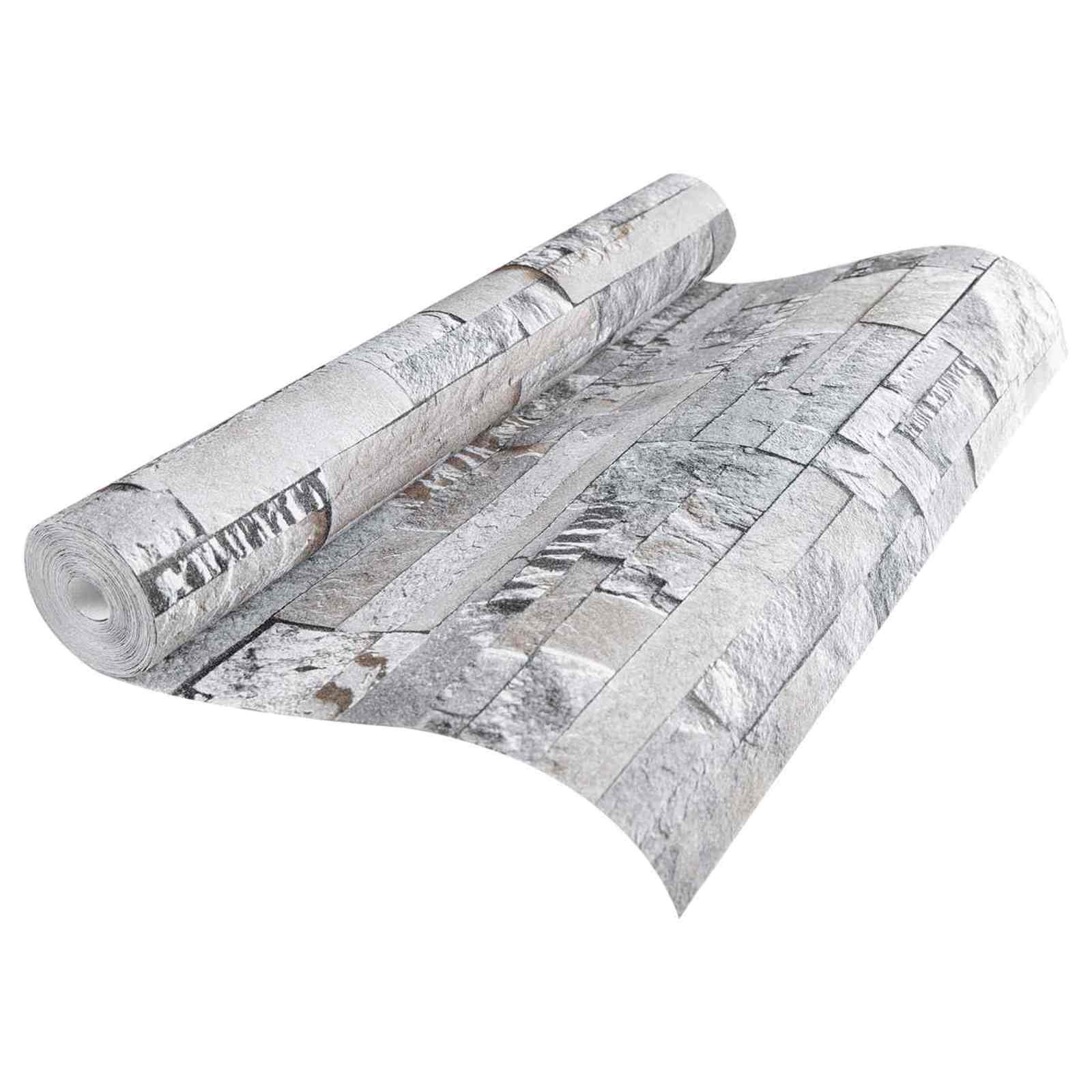 Papel tapiz 3D de piedra Beige 10 x 0,53 m Tela no tejida