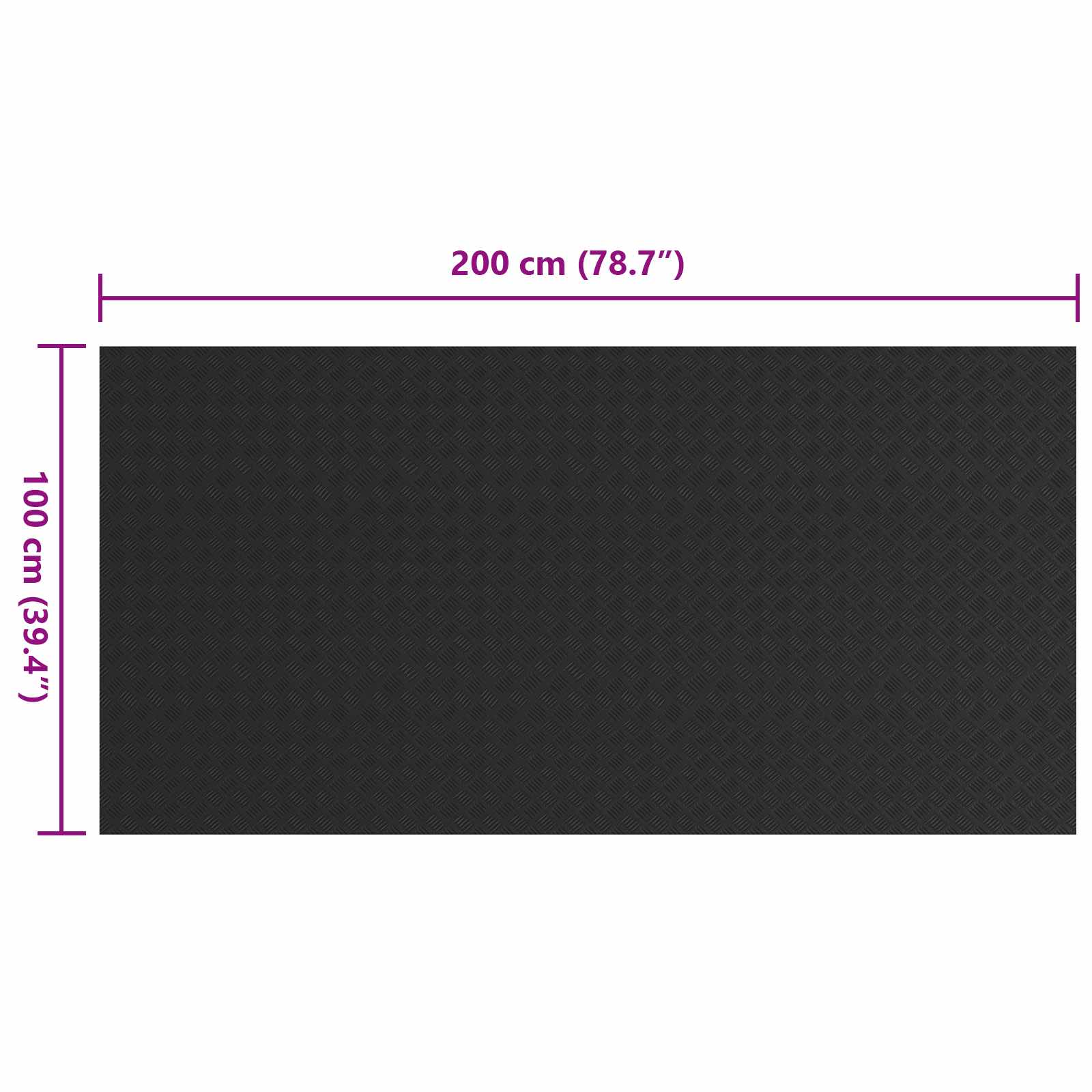 Alfombra para el suelo Negro 1 x 2 m Goma