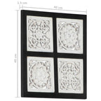 Decoración artística Negro y 40 x 40 x 1,5 cm