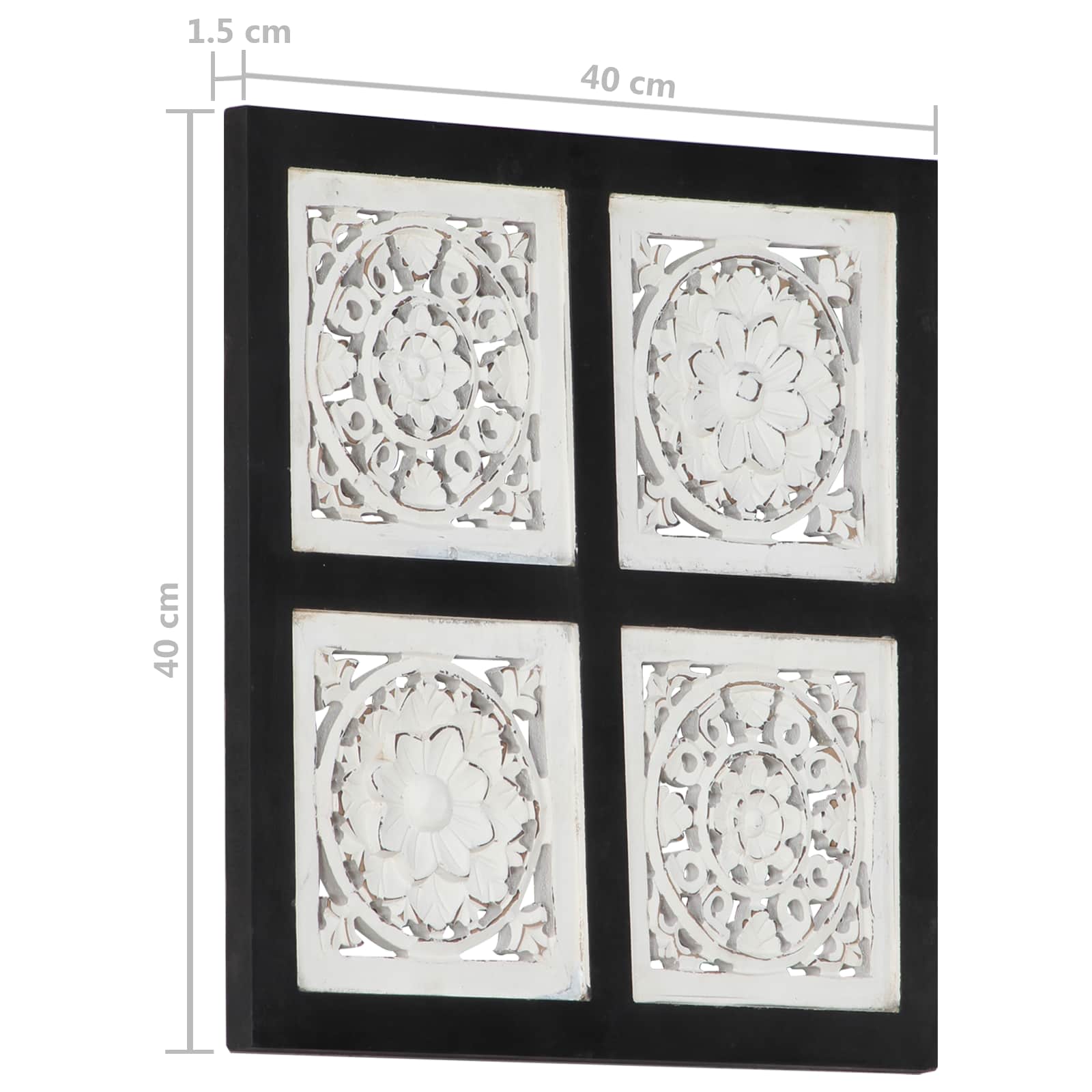Decoración artística Negro y 40 x 40 x 1,5 cm