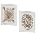 Decoración artística 2 pcs Marrón y 40 x 40 x 1,5 cm