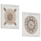 Decoración artística 2 pcs Marrón y 40 x 40 x 1,5 cm