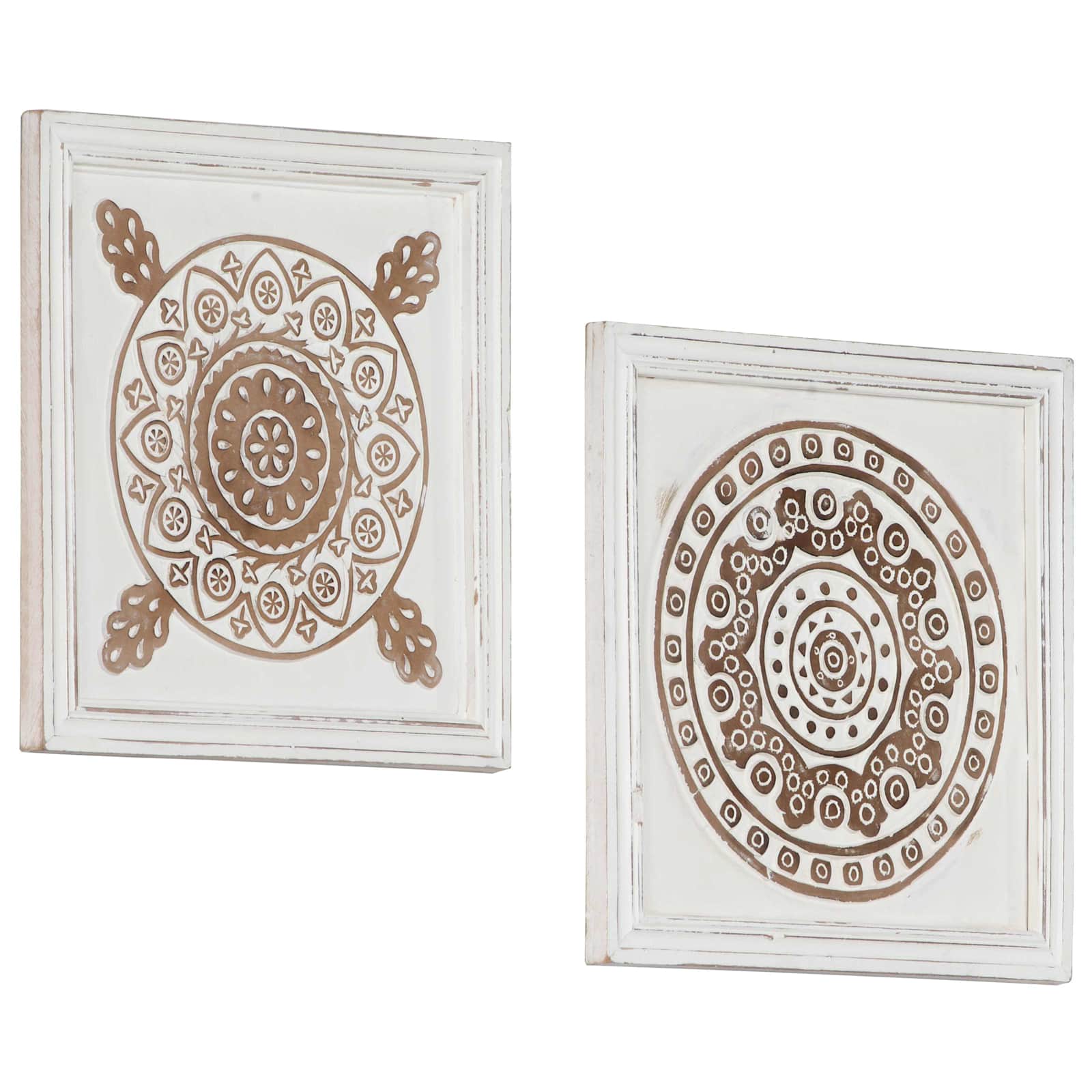 Decoración artística 2 pcs Marrón y 40 x 40 x 1,5 cm