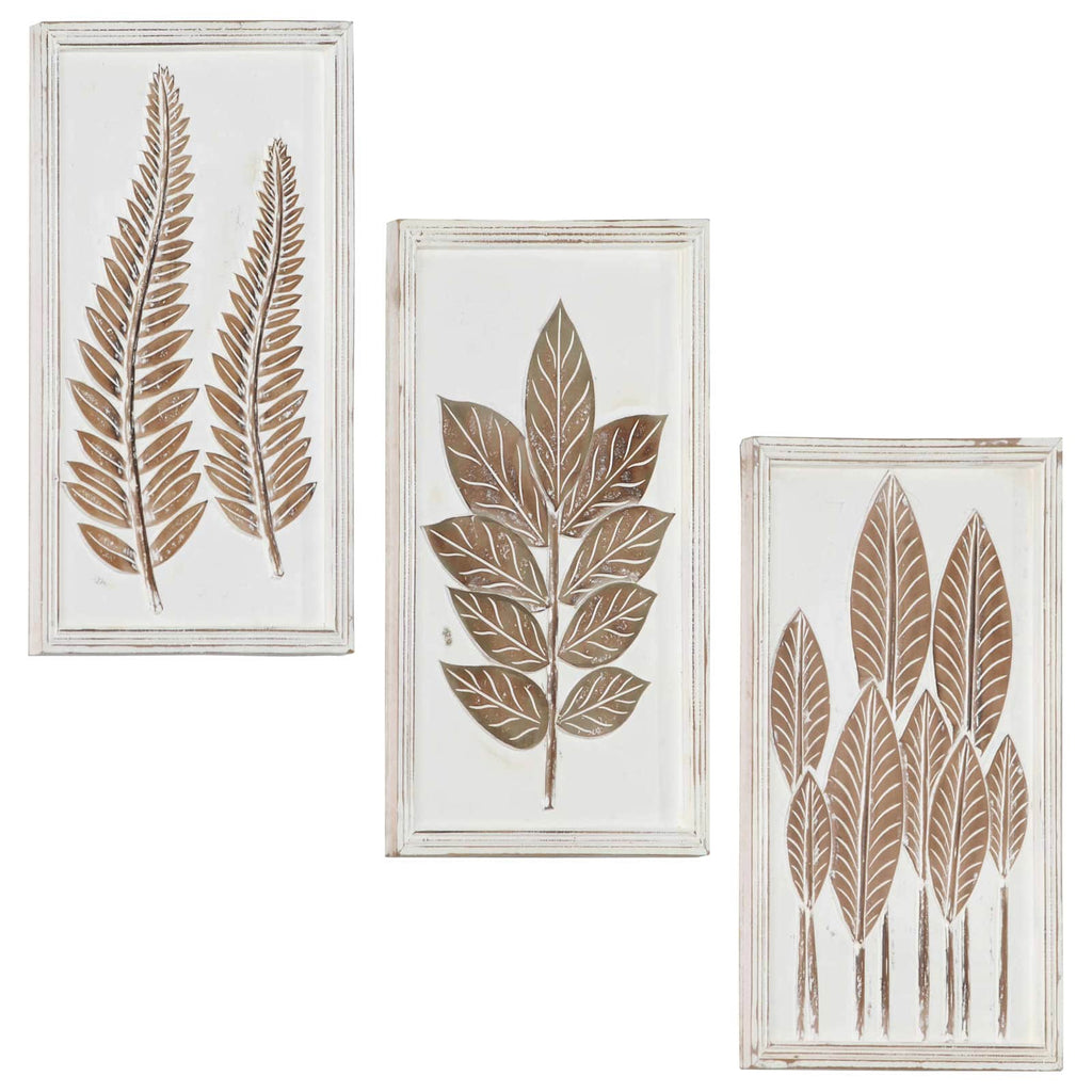 Decoración artística 3 pcs Marrón y 40 x 40 x 1,5 cm