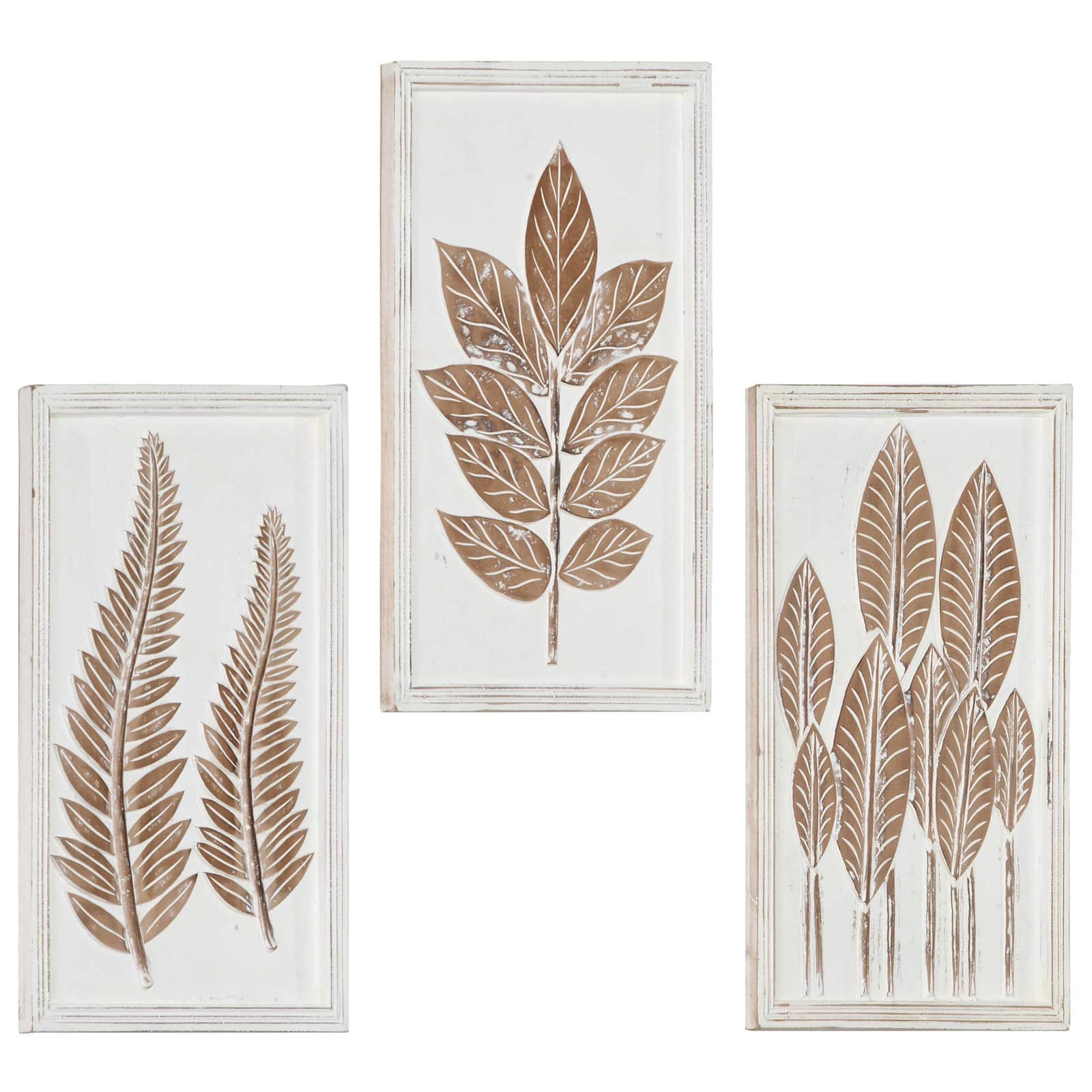 Decoração Artística 3 peças Castanho e 40 x 40 x 1,5 cm