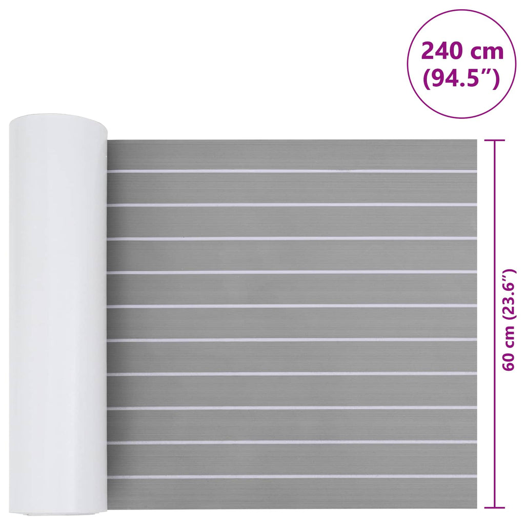 Alfombra para Barcos Gris claro y blanco. 240 x 60 cm EVA