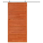 Puerta Corrediza Marrón cera Madera de Pino Maciza
