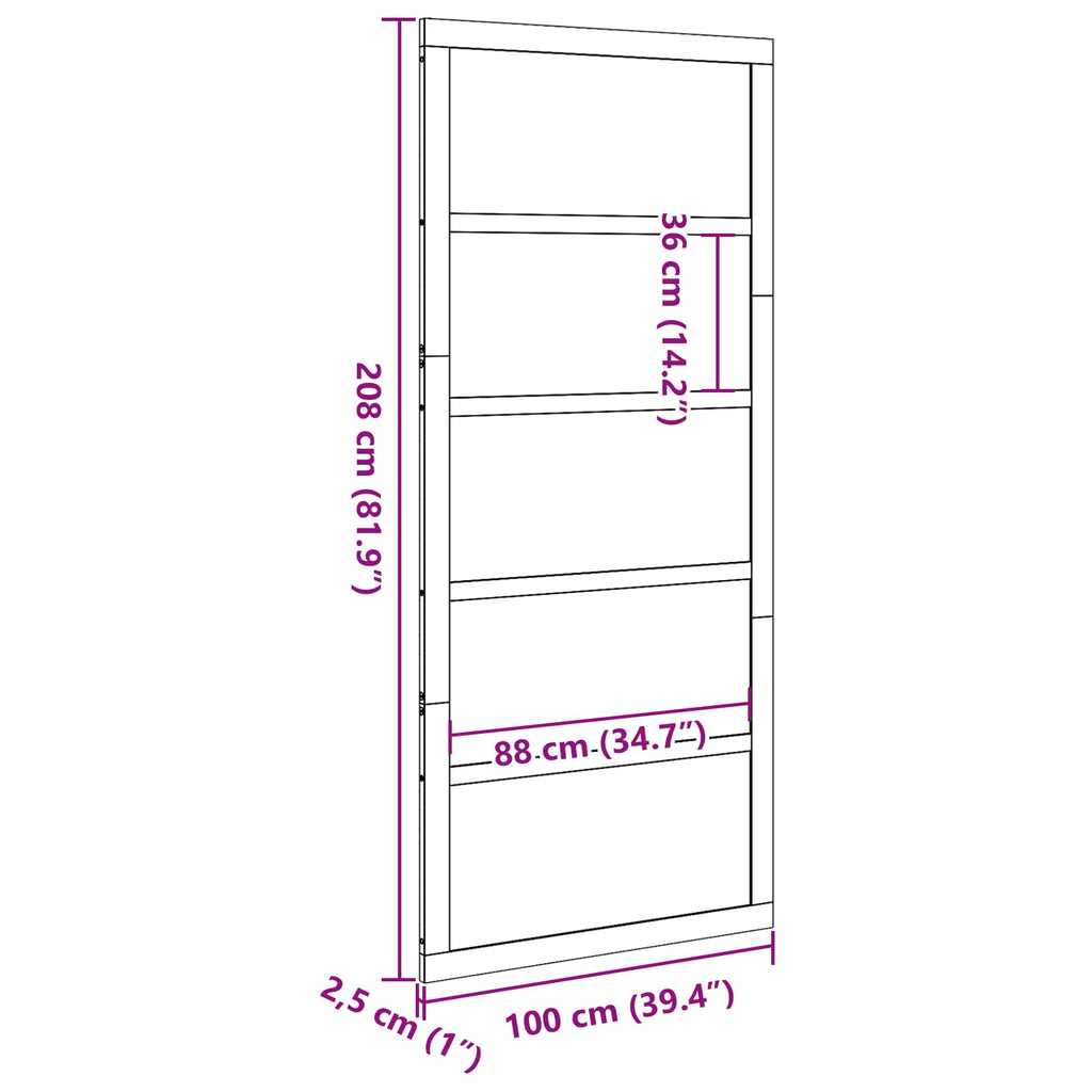 Puerta Corrediza Blanco 100 x 2,5 x 208 cm