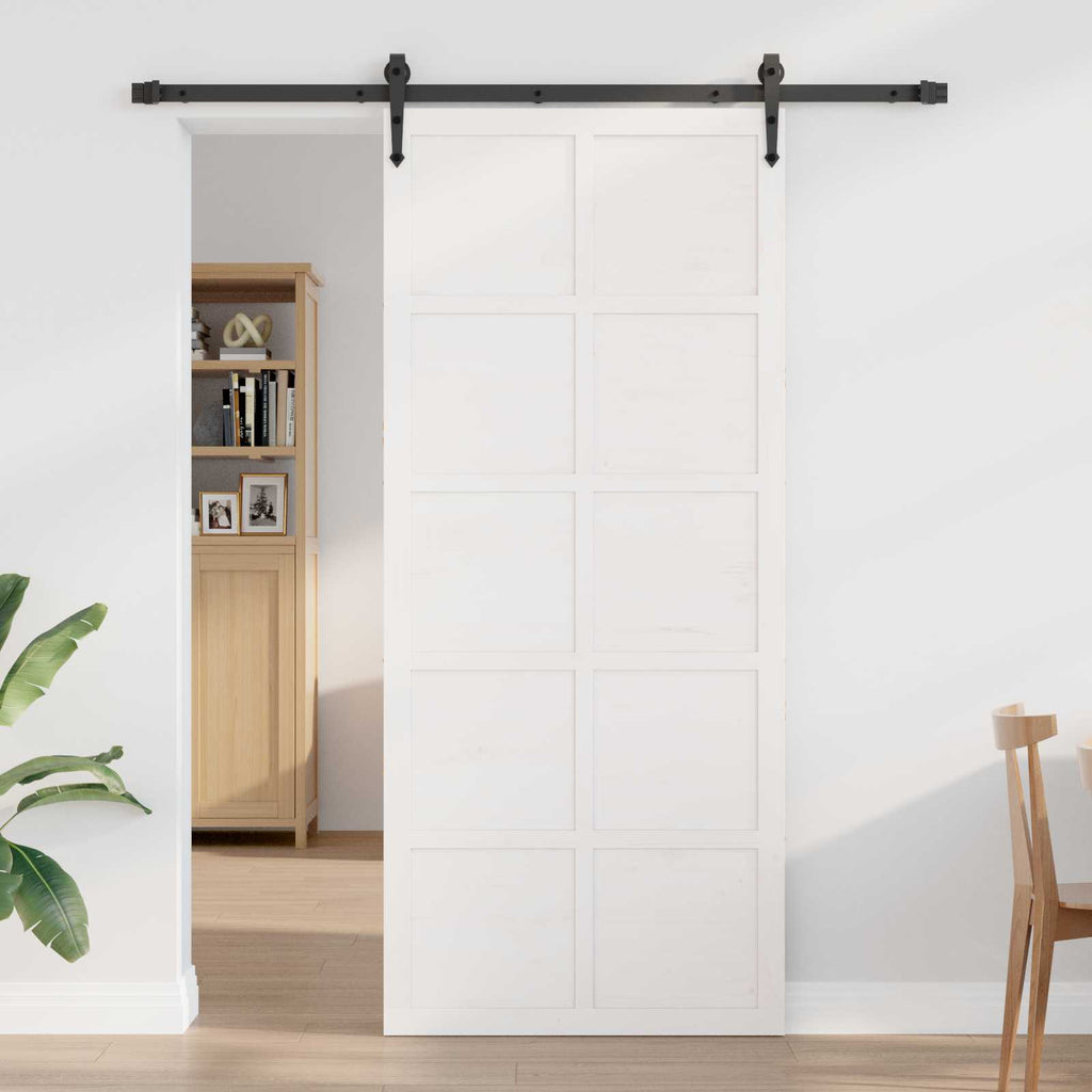 Puerta Corrediza 100 x 2,5 x 208 cm Madera de Pino Maciza