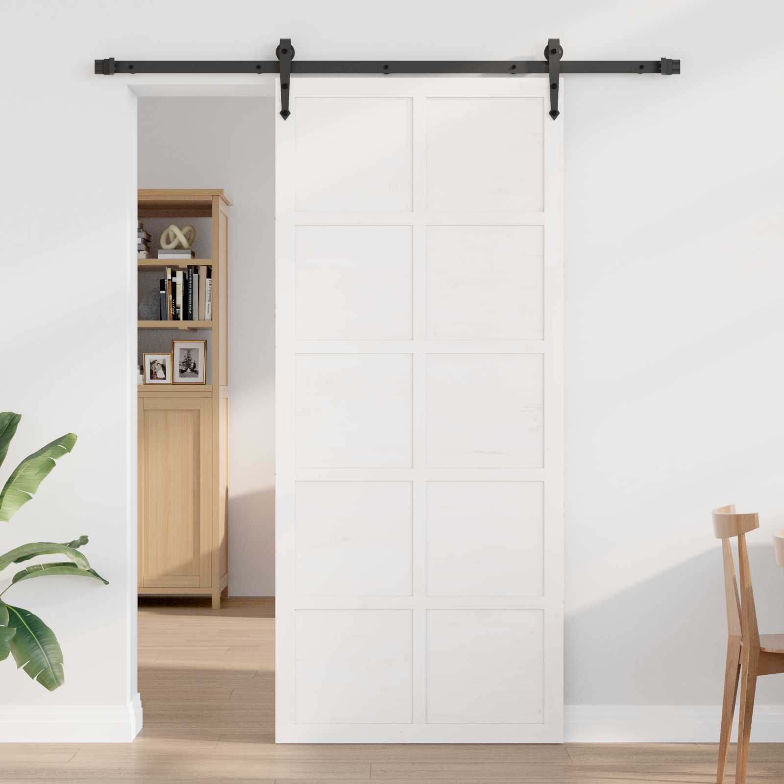 Puerta Corrediza 100 x 2,5 x 208 cm Madera de Pino Maciza