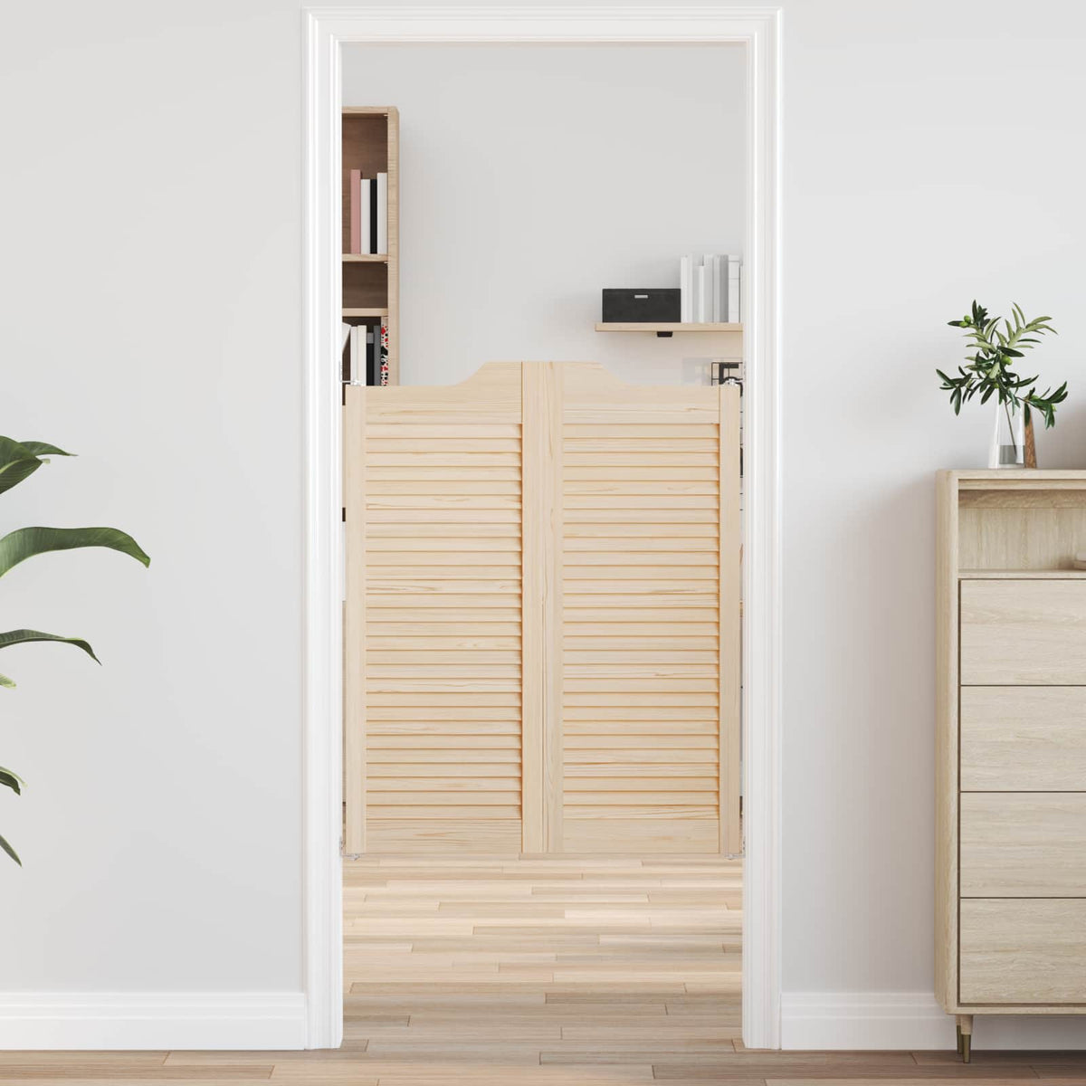 Swing Doors 2 pcs White Solid Pine Wood