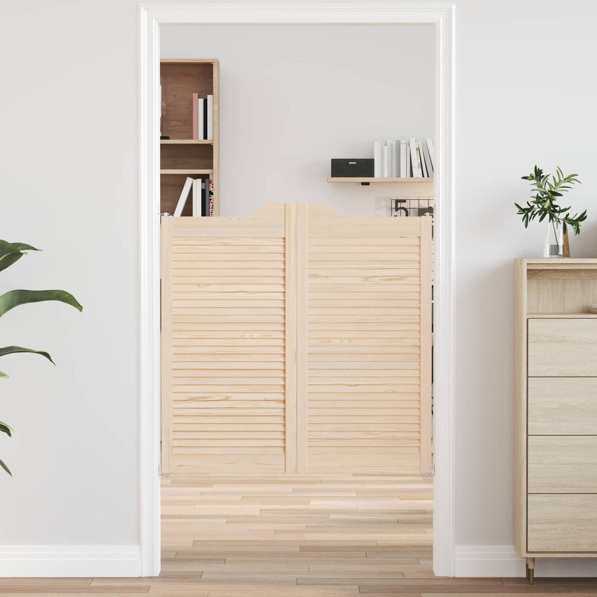 Swing Doors 2 pcs White Solid Pine Wood