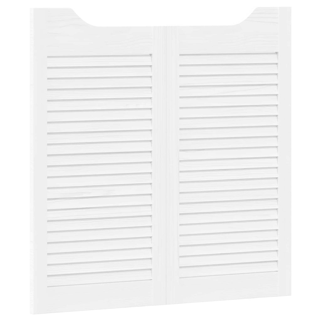 Puertas batientes 2 pcs Blanco Madera de Pino Maciza