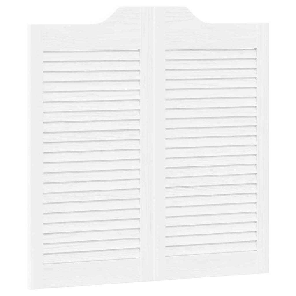 Puertas batientes 2 pcs Blanco Madera de Pino Maciza
