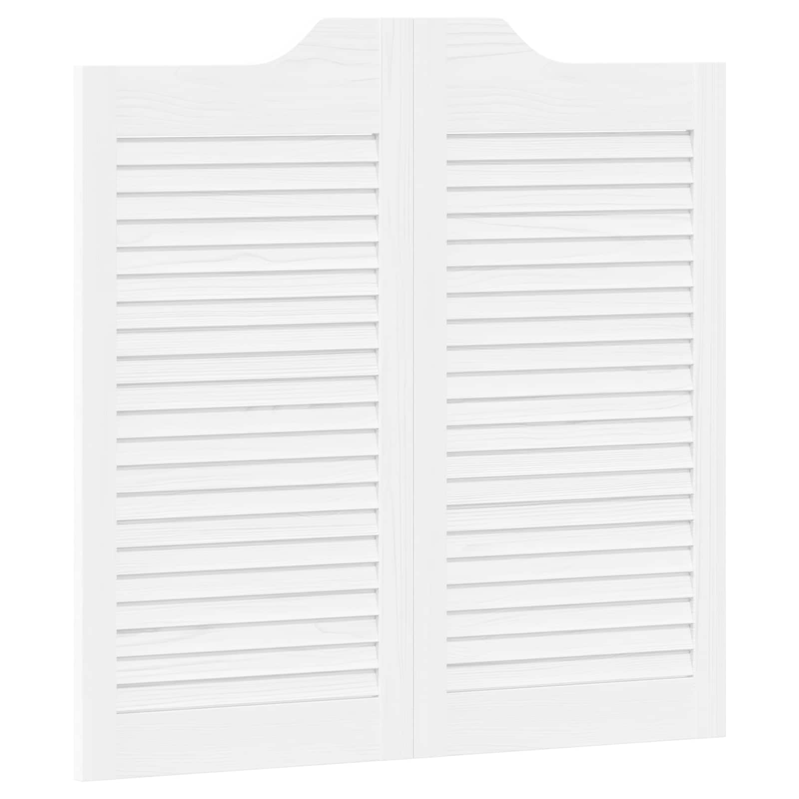 Puertas batientes 2 pcs Blanco Madera de Pino Maciza