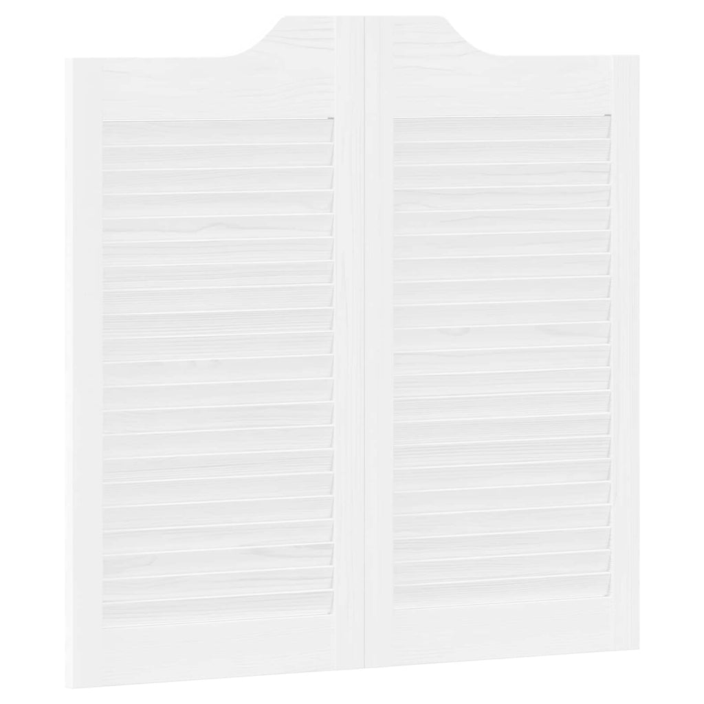 Puertas batientes 2 pcs Blanco Madera de Pino Maciza