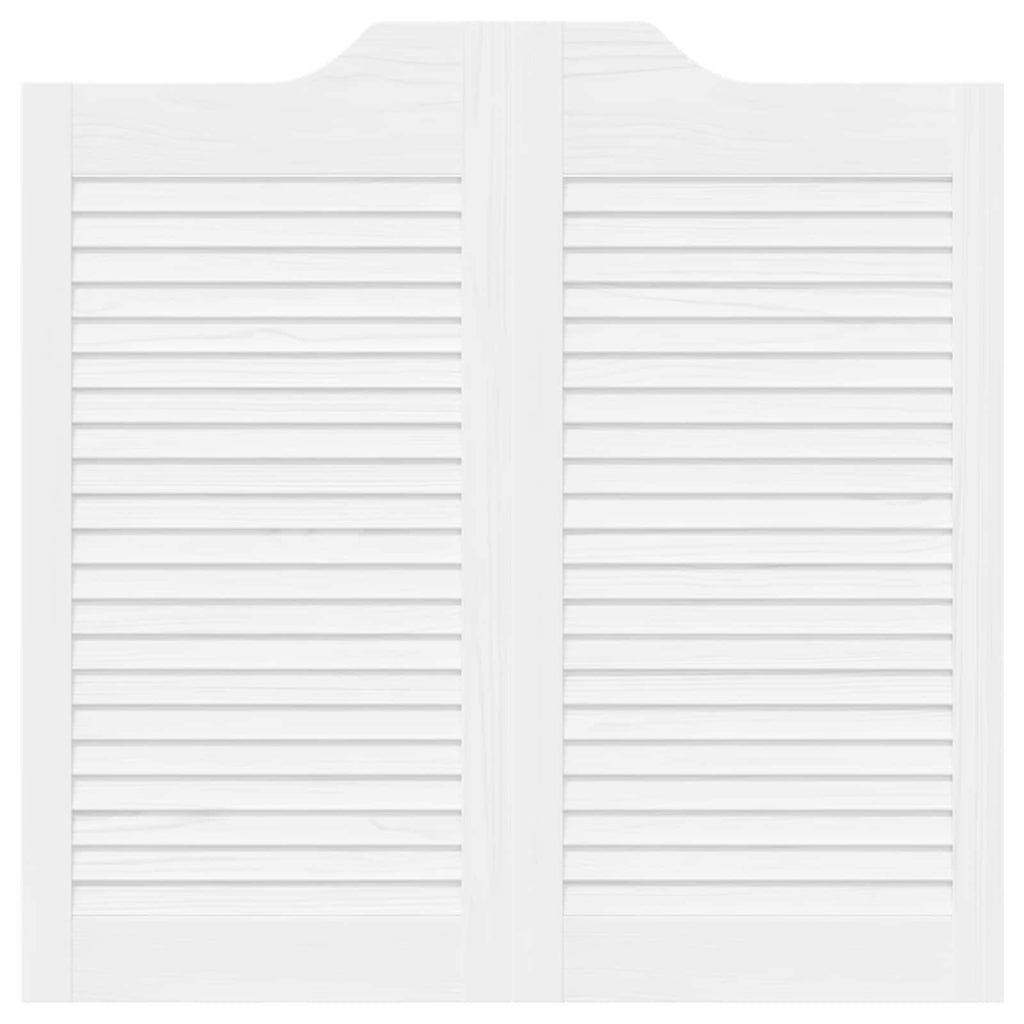 Puertas batientes 2 pcs Blanco Madera de Pino Maciza