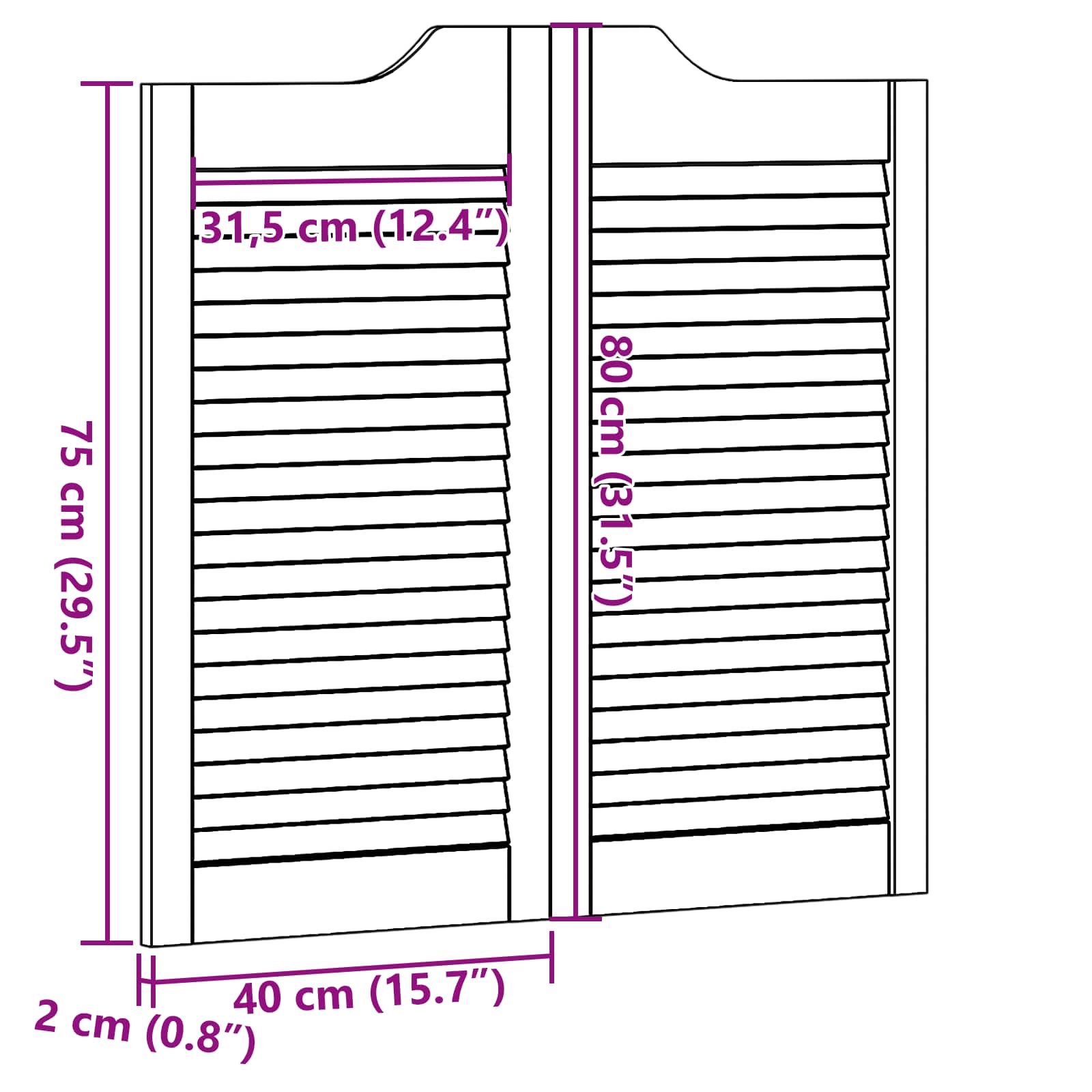 Puertas batientes 2 pcs Blanco Madera de Pino Maciza
