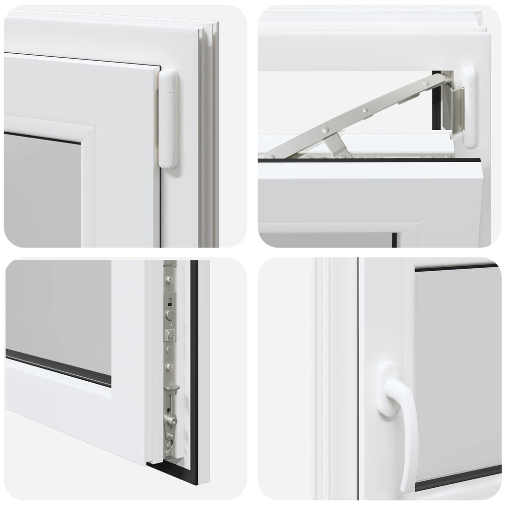 Ventana de sótano RISOR 100 x 50 cm PVC y vidrio Blanco