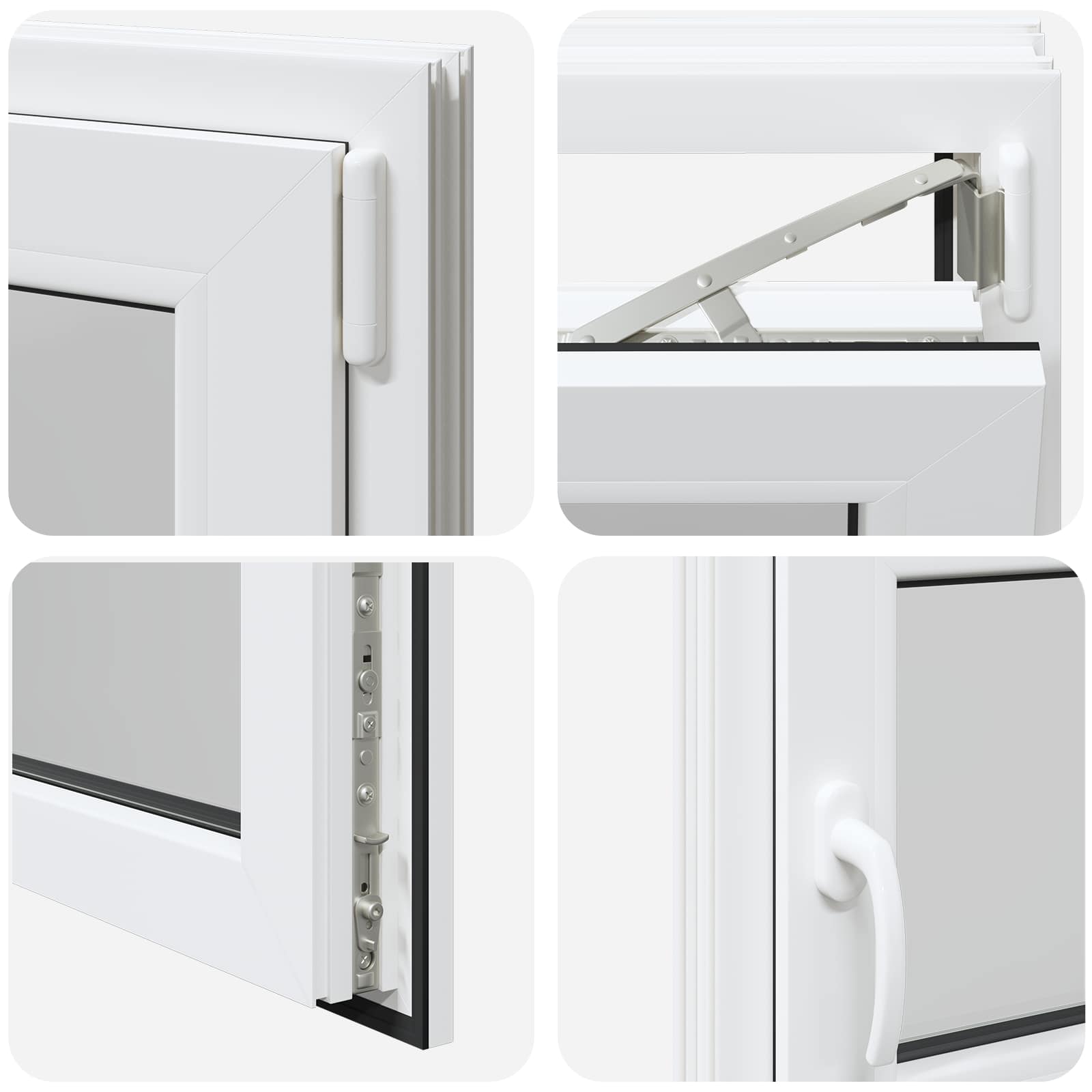 Ventana de sótano RISOR 100 x 50 cm PVC y vidrio Blanco