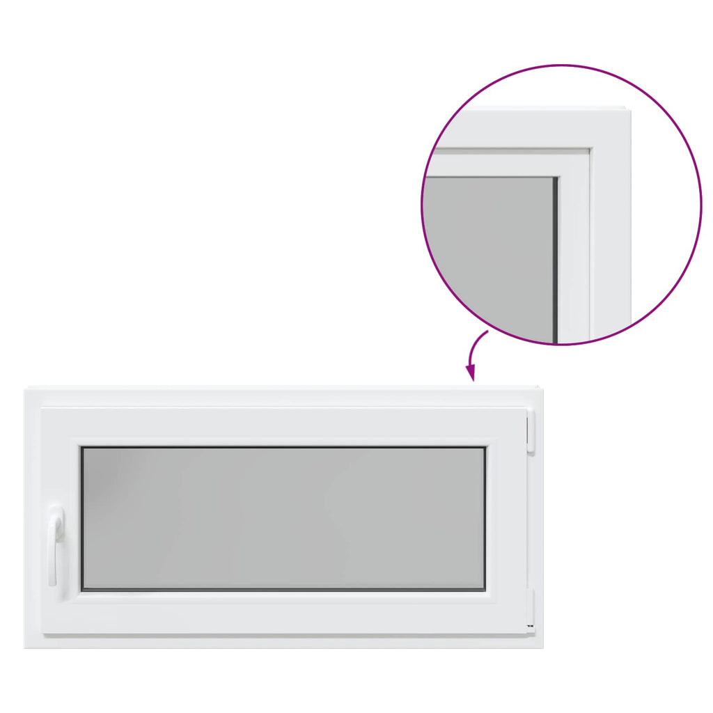 Ventana de sótano RISOR 100 x 50 cm PVC y vidrio Blanco