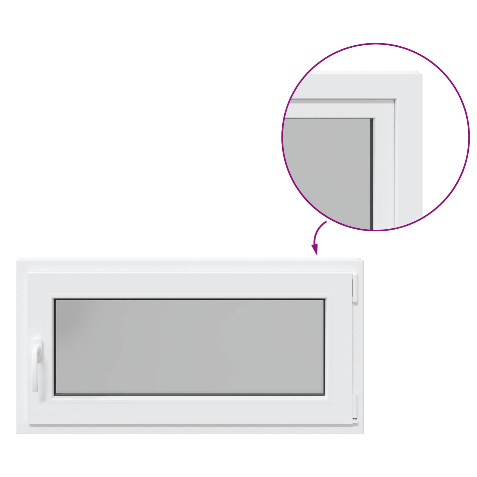 Ventana de sótano RISOR 100 x 50 cm PVC y vidrio Blanco