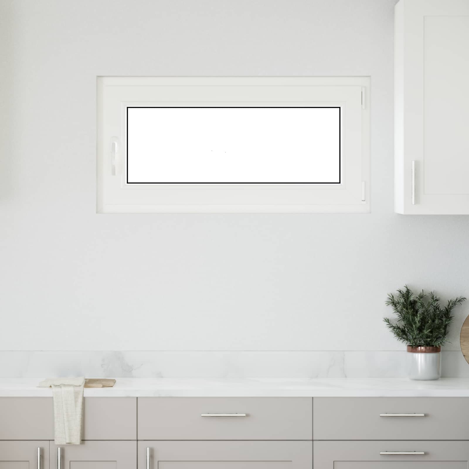 Ventana de sótano RISOR 100 x 50 cm PVC y vidrio Blanco