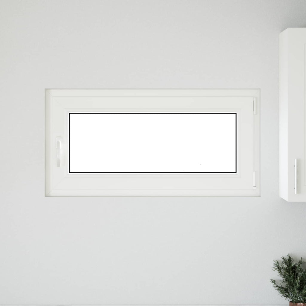 Ventana de sótano RISOR 100 x 50 cm PVC y vidrio Blanco