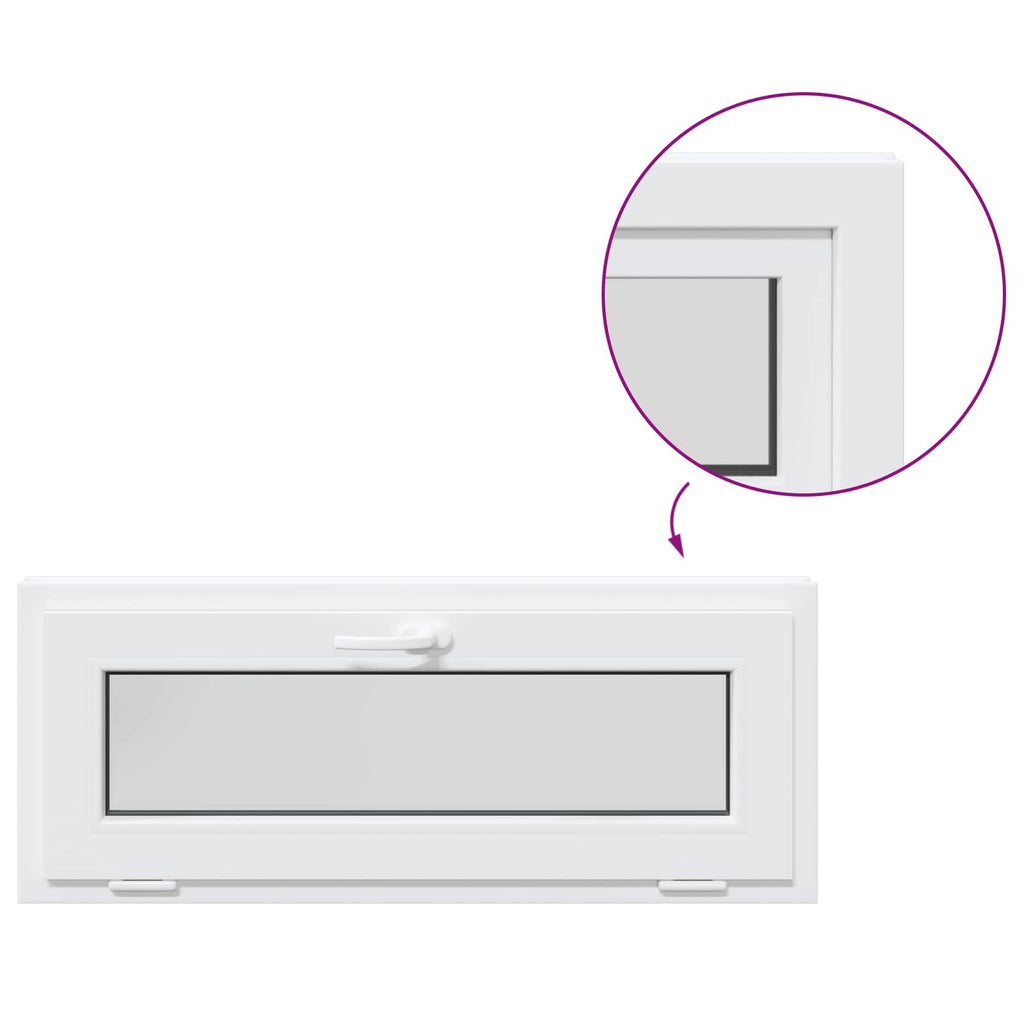 Ventana de sótano RISOR 100 x 40 cm PVC y vidrio Blanco