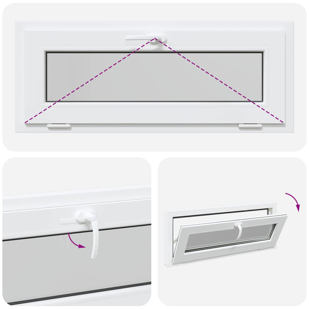 Ventana de sótano RISOR 100 x 40 cm PVC y vidrio Blanco