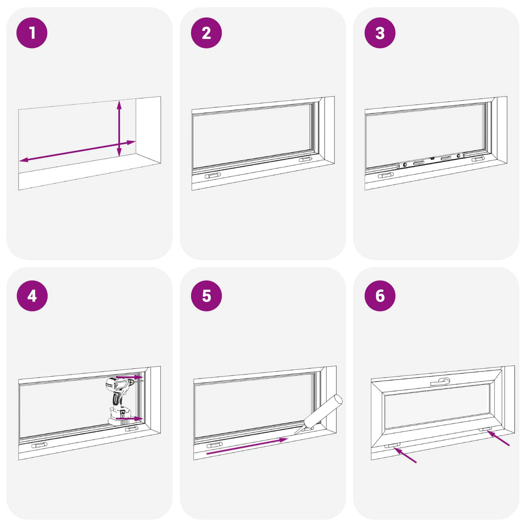 Ventana de sótano RISOR 100 x 40 cm PVC y vidrio Blanco