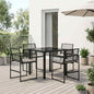 Conjunto de jantar de jardim 5 peças preto vime sintético