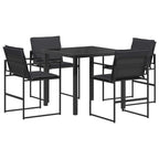 Conjunto de Comedor de Jardín 5 pcs Negro y gris oscuro